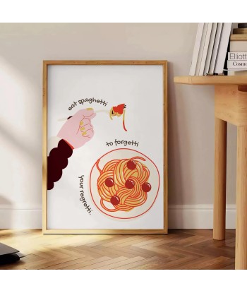 Mangezs Spaghettis Forgetti Cuisine Affiche destockage