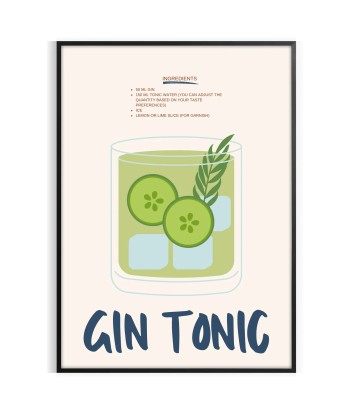 Affiche Culinaire Gin Tonic les ctes