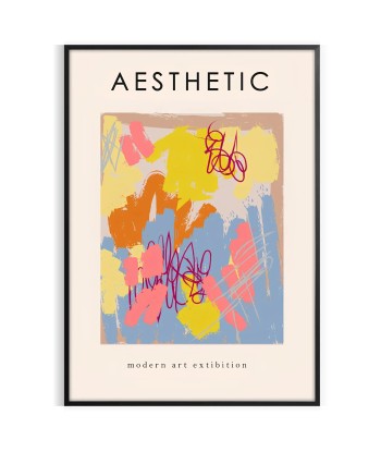 Aesthetic Colored Maximalist Art Print Dans la société mordern