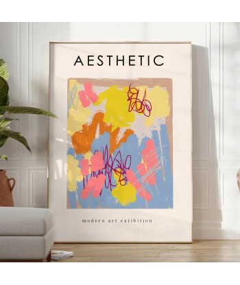 Aesthetic Colored Maximalist Art Print Dans la société mordern