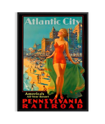 Affiche Voyage Vintageatlantic City 2023