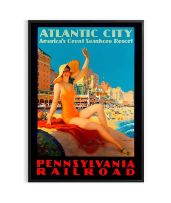 Affiche Voyage Vintageatlantic City de pas cher