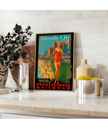 Affiche Voyage Vintageatlantic City 2023