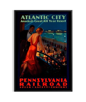 Affiche Voyage Vintageatlantic City Pour