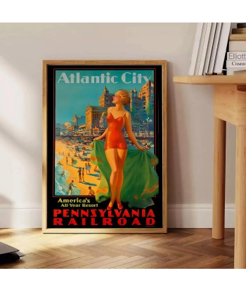 Affiche Voyage Vintageatlantic City 2023