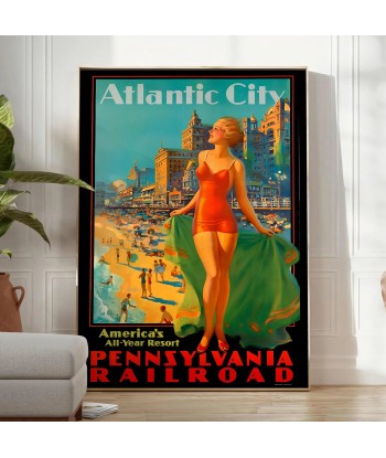 Affiche Voyage Vintageatlantic City 2023