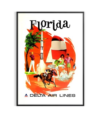 Affiche Voyage Vintage Floride en linge