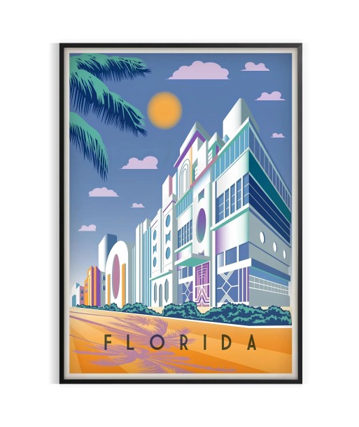 Affiche Voyage Vintage Floride Economisez 