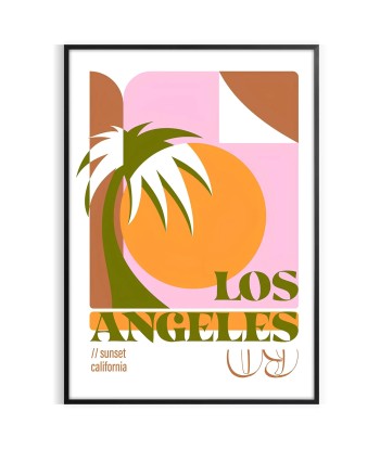 Affiche Voyage Vintage Los Angeles Californie Véritable concentré