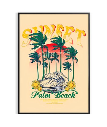 Affiche Voyage Vintage Palm Beach Miami français