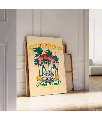 Affiche Voyage Vintage Palm Beach Miami français