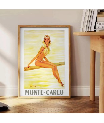 Affiche Voyage Vintage Monte-Carlo Jusqu'à 80% De Réduction