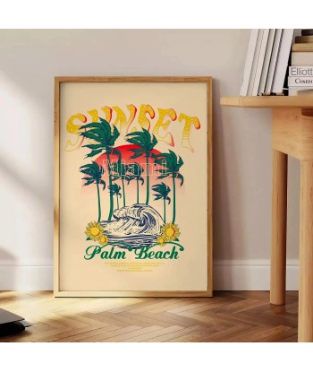 Affiche Voyage Vintage Palm Beach Miami français