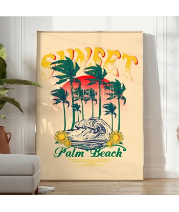 Affiche Voyage Vintage Palm Beach Miami français