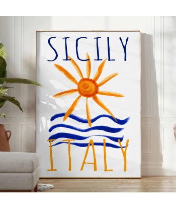 Affiche Vintage Sicile Italie 1 livraison gratuite