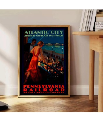 Atlantic City Vintage Travel Poster Les magasins à Paris