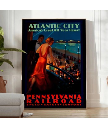 Atlantic City Vintage Travel Poster Les magasins à Paris