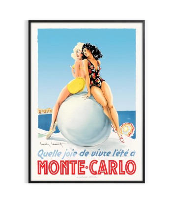 Monte Carlo Vintage Travel Poster Print paiement sécurisé