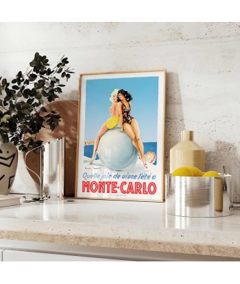 Monte Carlo Vintage Travel Poster Print paiement sécurisé