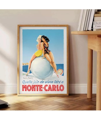 Monte Carlo Vintage Travel Poster Print paiement sécurisé