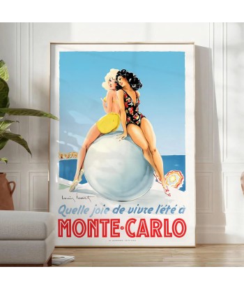 Monte Carlo Vintage Travel Poster Print paiement sécurisé