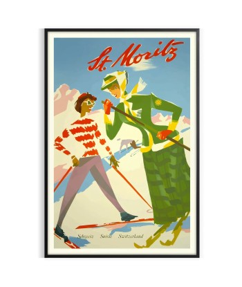 St Moritz Vintage Travel Poster Print à prix réduit toute l'année