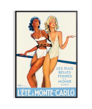 Summer Montecarlo Vintage Travel Poster hantent personnes