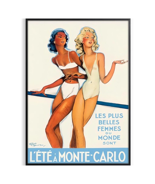 Summer Montecarlo Vintage Travel Poster hantent personnes