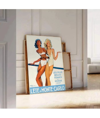 Summer Montecarlo Vintage Travel Poster hantent personnes