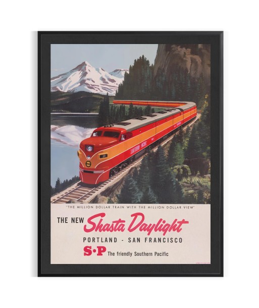 Train Portland San Fransisco Vintage Travel Poster Wall Print pas chere