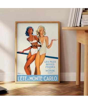 Summer Montecarlo Vintage Travel Poster hantent personnes