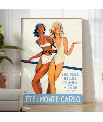 Summer Montecarlo Vintage Travel Poster hantent personnes