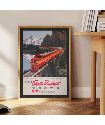 Train Portland San Fransisco Vintage Travel Poster Wall Print pas chere