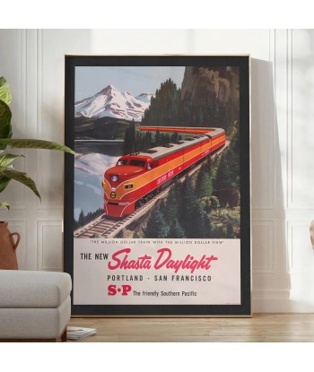 Train Portland San Fransisco Vintage Travel Poster Wall Print pas chere