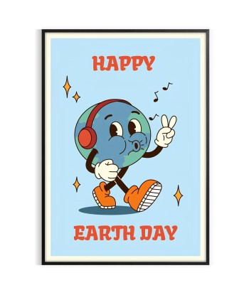 Happy Earth Day Groovy Poster votre restaurant rapide dans 