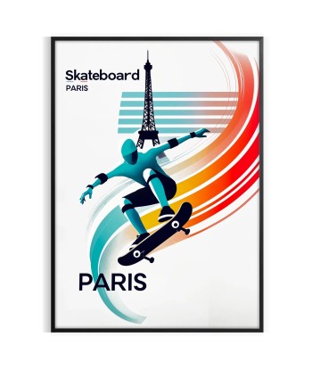 Skateboard Paris Poster Fin de série