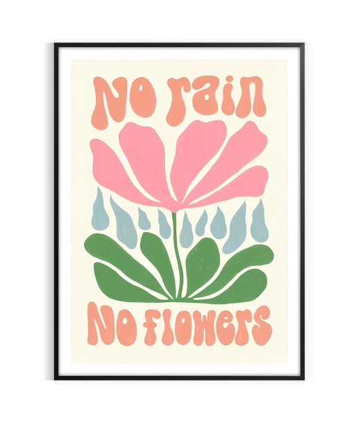 No Rain Flowers Groovy Wall Print acheter en ligne