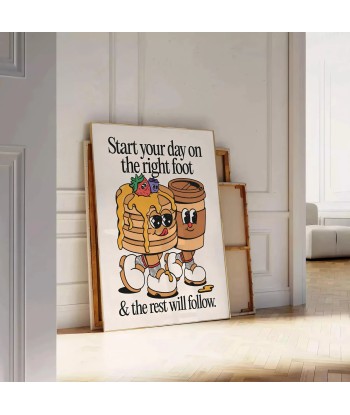 Start The Day On Right Foot Groovy Poster acheter en ligne