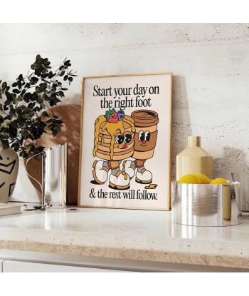 Start The Day On Right Foot Groovy Poster acheter en ligne