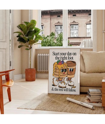 Start The Day On Right Foot Groovy Poster acheter en ligne