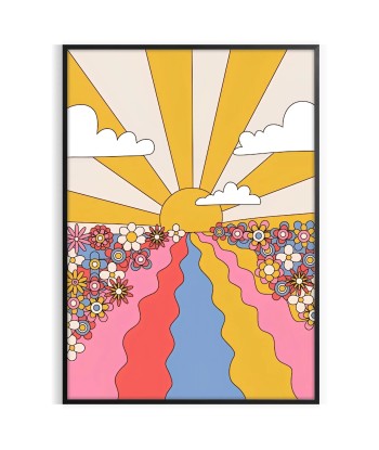 Sun Flower Groovy Poster Comparez plus de prix