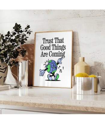 Trust That Godd Things Are Coming Groovy Art Print votre