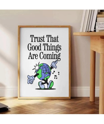 Trust That Godd Things Are Coming Groovy Art Print votre