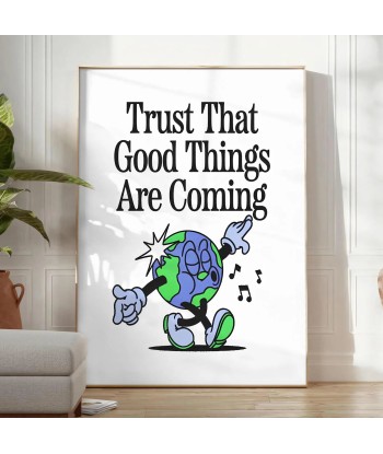 Trust That Godd Things Are Coming Groovy Art Print votre