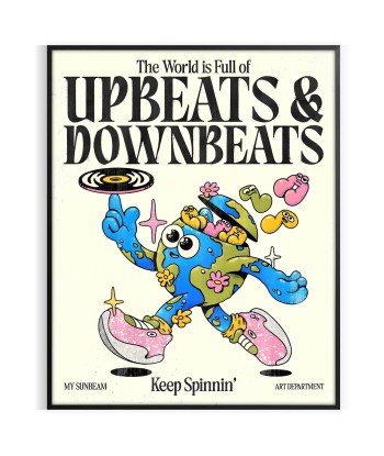 Upbeats And Downbeats Keep Spininnin Groovy Wall Art prix