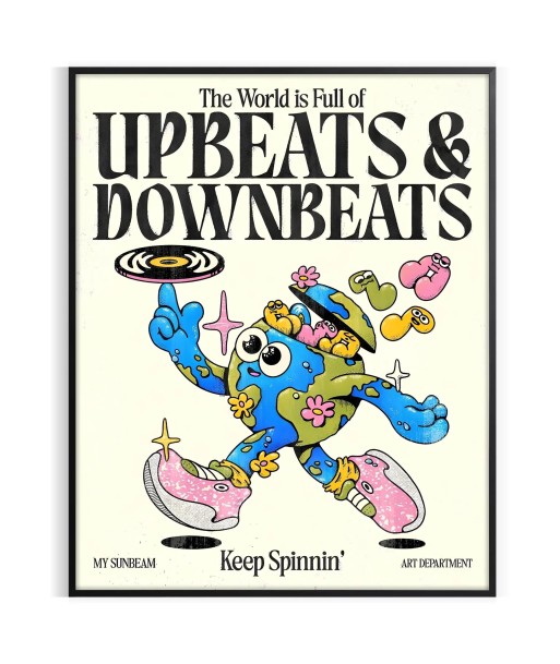 Upbeats And Downbeats Keep Spininnin Groovy Wall Art prix