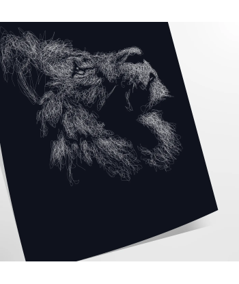 Lion Noir Affiche Animalier commande en ligne