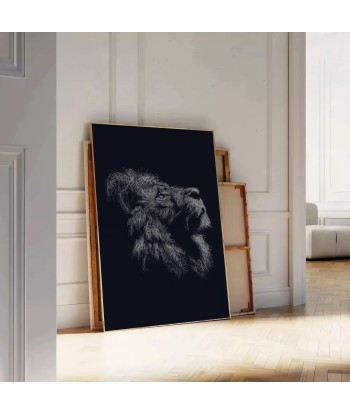 Lion Noir Affiche Animalier commande en ligne