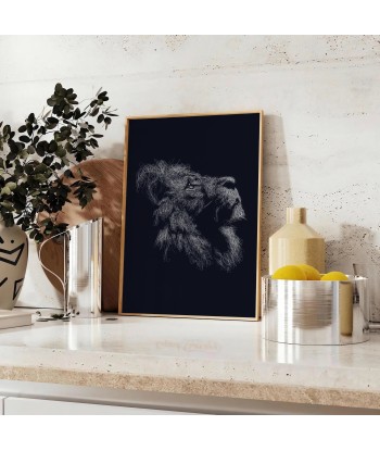 Lion Noir Affiche Animalier commande en ligne