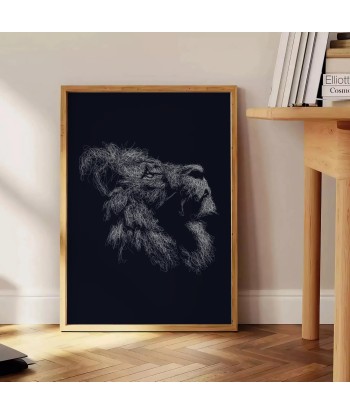 Lion Noir Affiche Animalier commande en ligne